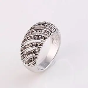 Vista Markeza Ring In Semi Precious Marcasite Pave Crystals - Silver Vista Markeza Ring In Semi Precious Marcasite Pave Crystals - Silver