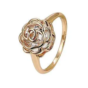 Vista Rose Is A Rose Set of 4 or Rings In 18kt Rose Crystals In White Yellow And Rose Gold Plating - White Gold Vista Rose Is A Rose Set of 4 or Rings In 18kt Rose Crystals In White Yellow And Rose Gold Plating - White Gold