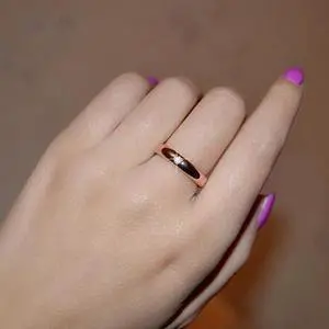 Vista Ella Eternity Band With 4 Crystals Classic Stackable Ring - Silver Vista Ella Eternity Band With 4 Crystals Classic Stackable Ring - Silver