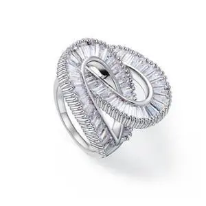 Vista Together Forever Baguette Ring 2 Infinity Loops In 1 - Silver Vista Together Forever Baguette Ring 2 Infinity Loops In 1 - Silver