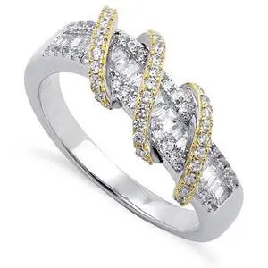 Vista Prosper Platinum Ring With Golden Loops - Platinum Vista Prosper Platinum Ring With Golden Loops - Platinum