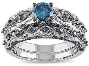 Vista Oceanika Sapphire Crystal Filigree Ring With Band - Sapphire Vista Oceanika Sapphire Crystal Filigree Ring With Band - Sapphire