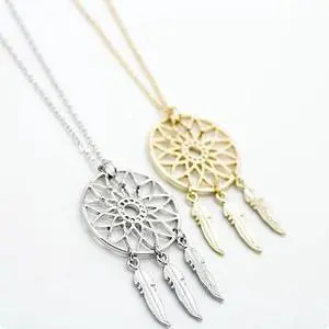 Vista BELIEVE The Dream Catcher Necklaces In Yellow And White Gold Plating - Silver Vista BELIEVE The Dream Catcher Necklaces In Yellow And White Gold Plating - Silver