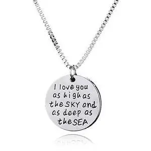 Vista Sky High And Sea Deep Love Quote Collection Necklace - Silver Vista Sky High And Sea Deep Love Quote Collection Necklace - Silver