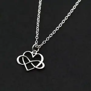 Vista Admiration Heart And Infinity Rhodium Pendant With Chain - Silver Vista Admiration Heart And Infinity Rhodium Pendant With Chain - Silver
