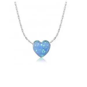 Vista Gypsy Heart Pendants Made of Synthetic Fiery Opal On a Sterling Silver Chain - Pink Fiery Heart Vista Gypsy Heart Pendants Made of Synthetic Fiery Opal On a Sterling Silver Chain - Pink Fiery Heart