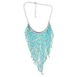 Vista Bohemian Beads Waterfall Necklace - Coco White Vista Bohemian Beads Waterfall Necklace - Coco White