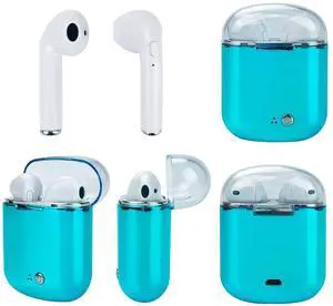 Vista Clear Top Dual Chamber Wireless Bluetooth Earphones With Charging Box - METALLIC BLUE Vista Clear Top Dual Chamber Wireless Bluetooth Earphones With Charging Box - METALLIC BLUE