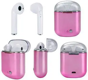 Vista Clear Top Dual Chamber Wireless Bluetooth Earphones With Charging Box - METALLIC PINK Vista Clear Top Dual Chamber Wireless Bluetooth Earphones With Charging Box - METALLIC PINK