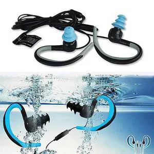 Vista Waterproof Bluetooth Headphones with Swimmers Earplugs - Blue Vista Waterproof Bluetooth Headphones with Swimmers Earplugs - Blue