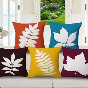 Vista Foliage Love Autumn And Spring Leaf Cushion Covers - YELLOW Vista Foliage Love Autumn And Spring Leaf Cushion Covers - YELLOW