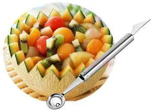 Vista WOWZY RED/STELL Watermelon or any Melon Slicer and Cake With Mellon Baller And Fruit Carver - Silver Vista WOWZY RED/STELL Watermelon or any Melon Slicer and Cake With Mellon Baller And Fruit Carver - Silver
