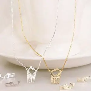 Vista LOVE IS TALL Giraffe Love Necklace And Earrings Set of 3 - 18kt Gold Plated Vista LOVE IS TALL Giraffe Love Necklace And Earrings Set of 3 - 18kt Gold Plated