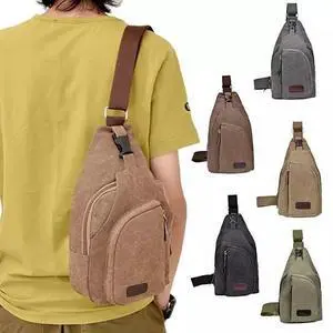 Vista Sling Cling Cotton Canvas Messenger Bag in 5 Colors - Bold Khaki Vista Sling Cling Cotton Canvas Messenger Bag in 5 Colors - Bold Khaki