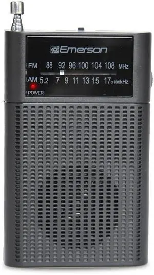 Emerson Portable AMFM Radio with Built-In Speaker - Gray Emerson Portable AMFM Radio with Built-In Speaker - Gray