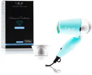 ISO Beauty Travel-Perfect Compact Lightweight Dual Voltage Travel Dryer - Diamond Collection - Turquoise ISO Beauty Travel-Perfect Compact Lightweight Dual Voltage Travel Dryer - Diamond Collection - Turquoise