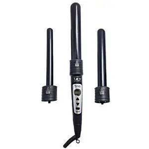 ISO Beauty Trio 3-in-1 Interchangeable Professional Tourmaline-Infused Ceramic Curling Set - Black ISO Beauty Trio 3-in-1 Interchangeable Professional Tourmaline-Infused Ceramic Curling Set - Black
