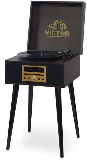 Victor Newbury 8-in-1 Music Center with Chair-Height Legs - Espresso Victor Newbury 8-in-1 Music Center with Chair-Height Legs - Espresso