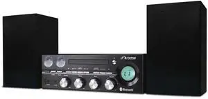 Victor Milwaukee 50W Desktop CD Stereo System with Bluetooth - Black Victor Milwaukee 50W Desktop CD Stereo System with Bluetooth - Black