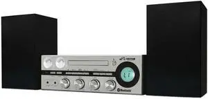 Victor Milwaukee 50W Desktop CD Stereo System with Bluetooth - Silver Victor Milwaukee 50W Desktop CD Stereo System with Bluetooth - Silver