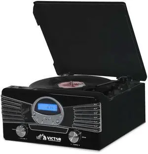 Victor Diner 7-in-1 Turntable Music Center - Black Victor Diner 7-in-1 Turntable Music Center - Black