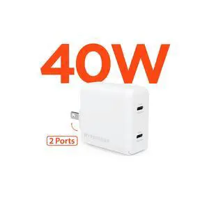 HyperGear PD40W Dual USB-C Wall Charger - White HyperGear PD40W Dual USB-C Wall Charger - White