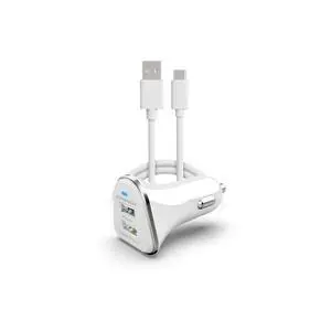 HyperGear Hi-Power Dual USB 3.4A Car Charger for iPhone 15 Androids Tablets Earbuds and Cameras - White HyperGear Hi-Power Dual USB 3.4A Car Charger for iPhone 15 Androids Tablets Earbuds and Cameras - White