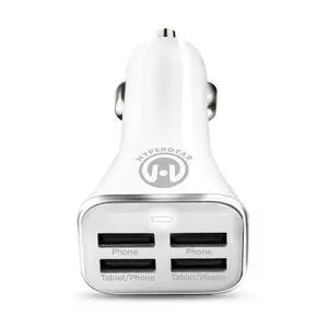 HyperGear Quad USB 6.8A Car Charger - White HyperGear Quad USB 6.8A Car Charger - White