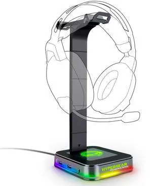 HyperGear RGB Command Station Headset Stand - Black HyperGear RGB Command Station Headset Stand - Black