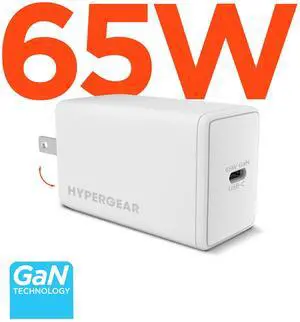 HyperGear SpeedBoost 65W USB-C PD PPS GaN Laptop Charger - White HyperGear SpeedBoost 65W USB-C PD PPS GaN Laptop Charger - White