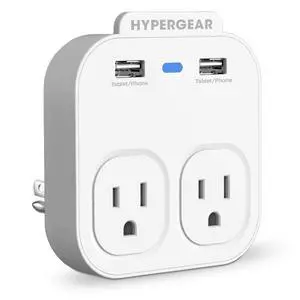 HyperGear Wall Adapter Power Strip - White HyperGear Wall Adapter Power Strip - White