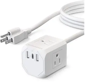 HyperGear Cube Multi-Port Power Strip Extension Cord - White HyperGear Cube Multi-Port Power Strip Extension Cord - White