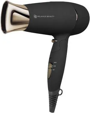 Relaxus Beauty Dry2Go 1875W Ultra Light Dual Voltage Travel Blow Dryer - Midnight Relaxus Beauty Dry2Go 1875W Ultra Light Dual Voltage Travel Blow Dryer - Midnight
