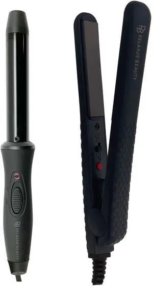 Relaxus Beauty Mini Straighten and Curl Styling Duo Set - Midnight Relaxus Beauty Mini Straighten and Curl Styling Duo Set - Midnight