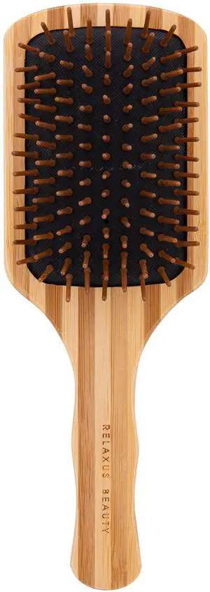 Relaxus Beauty Deluxe Bamboo 3.75" Paddle Hair Brush - 2-Tone Relaxus Beauty Deluxe Bamboo 3.75" Paddle Hair Brush - 2-Tone