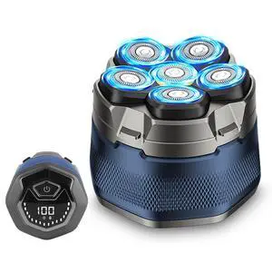 VYSN Cordless 6D Head Shaver: Waterproof, Rechargeable, LED Display - Blue VYSN Cordless 6D Head Shaver: Waterproof, Rechargeable, LED Display - Blue