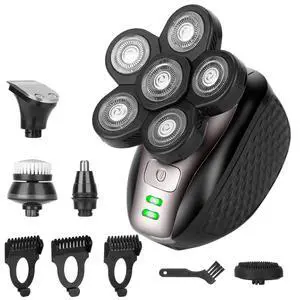 VYSN 5 In 1 Electric Razor For Bald Men Rechargeable Cordless Head Beard Trimmer Shaver Kit IPX6 Waterproof Dry Wet Grooming Kit with 3 Combs - Black VYSN 5 In 1 Electric Razor For Bald Men Rechargeable Cordless Head Beard Trimmer Shaver Kit IPX6 Waterproof Dry Wet Grooming Kit with 3 Combs - Black