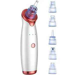 VYSN Electric Blackhead Remover Vacuum - Facial Pore Cleaner & Acne Extractor with 5 Suction Heads - White VYSN Electric Blackhead Remover Vacuum - Facial Pore Cleaner & Acne Extractor with 5 Suction Heads - White