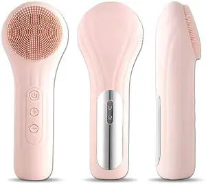 Vista AquaPulse Waterproof Silicone Facial Cleansing Brush - Vibrating Heated Face Scrubber - Pink Vista AquaPulse Waterproof Silicone Facial Cleansing Brush - Vibrating Heated Face Scrubber - Pink