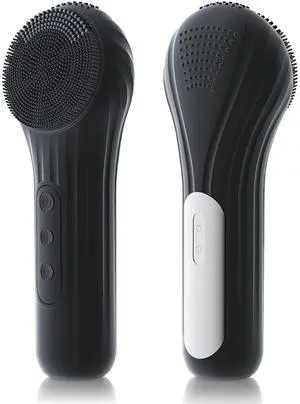 Vista AquaPulse Waterproof Silicone Facial Cleansing Brush - Vibrating Heated Face Scrubber - Black Vista AquaPulse Waterproof Silicone Facial Cleansing Brush - Vibrating Heated Face Scrubber - Black
