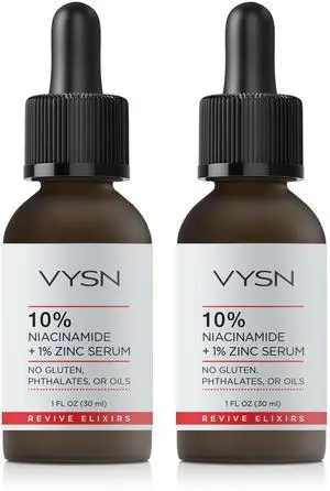 Vista 10% Niacinamide + 1% Zinc Serum - No Gluten, Phthalates, or Oils - 2-Pack - No Color Vista 10% Niacinamide + 1% Zinc Serum - No Gluten, Phthalates, or Oils - 2-Pack - No Color