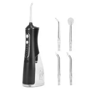 VYSN Portable Water Dental Flosser Cordless Rechargeable Dental Oral Irrigator IPX7 Waterproof Teeth Cleaner with 4 Modes 4 Nozzles 10.15oz - Black VYSN Portable Water Dental Flosser Cordless Rechargeable Dental Oral Irrigator IPX7 Waterproof Teeth Cleaner with 4 Modes 4 Nozzles 10.15oz - Black