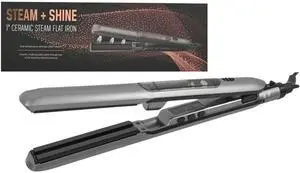 VYSN Steam + Shine 1" Ceramic Steam Flat Iron - Gun Metal VYSN Steam + Shine 1" Ceramic Steam Flat Iron - Gun Metal