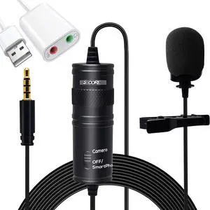 5 Core CM 001 ADP Omnidirectional Lavalier Microphone, 3.5mm Clip-On Lapel Mic for Smartphone, DSLR, PC, Camera & Audio Recorder, Black 5 Core CM 001 ADP Omnidirectional Lavalier Microphone, 3.5mm Clip-On Lapel Mic for Smartphone, DSLR, PC, Camera & Audio Recorder, Black
