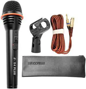 5 Core XLR Dynamic Microphone, Handheld Karaoke Singing Mic, Studio Vocal Microphone, Wired Professional Mic, Black 5 Core XLR Dynamic Microphone, Handheld Karaoke Singing Mic, Studio Vocal Microphone, Wired Professional Mic, Black