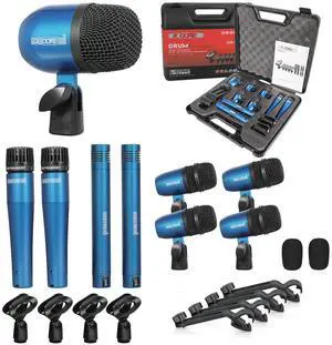 5 Core 9-Piece Drum Microphone Kit, All-Metal Dynamic Mics for Tom, Snare & Cymbals, Wired Instrument Mic Set, Blue 5 Core 9-Piece Drum Microphone Kit, All-Metal Dynamic Mics for Tom, Snare & Cymbals, Wired Instrument Mic Set, Blue
