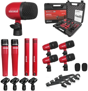 5 Core 9-Piece Drum Microphone Kit, All-Metal Dynamic Mics for Tom, Snare & Cymbals, Wired Instrument Mic Set, Red 5 Core 9-Piece Drum Microphone Kit, All-Metal Dynamic Mics for Tom, Snare & Cymbals, Wired Instrument Mic Set, Red