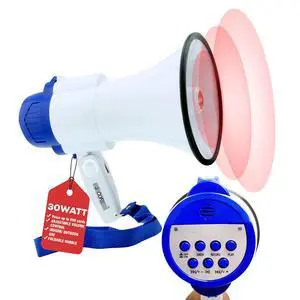 5 Core Megaphone 30W Bull Horn PA Speaker with 800 Yards Range USB Loud Siren Voice Amplifier Portable - Multi 5 Core Megaphone 30W Bull Horn PA Speaker with 800 Yards Range USB Loud Siren Voice Amplifier Portable - Multi