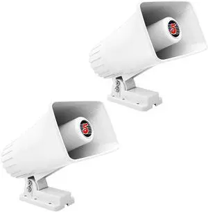 5 Core PA Horn 200W Loud Speaker Pair 6" Bull Horn Loud Audio 8 Ohm All Weather Indoor Outdoor Use - White 5 Core PA Horn 200W Loud Speaker Pair 6" Bull Horn Loud Audio 8 Ohm All Weather Indoor Outdoor Use - White