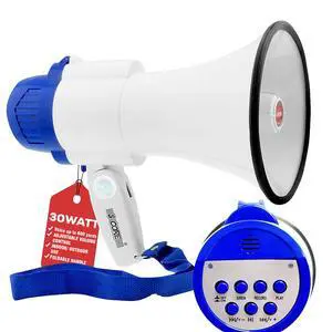 5 Core Megaphone 30W Bull Horn PA Speaker with 800 Yards Range Loud Siren Voice Amplifier Portable - Multi 5 Core Megaphone 30W Bull Horn PA Speaker with 800 Yards Range Loud Siren Voice Amplifier Portable - Multi